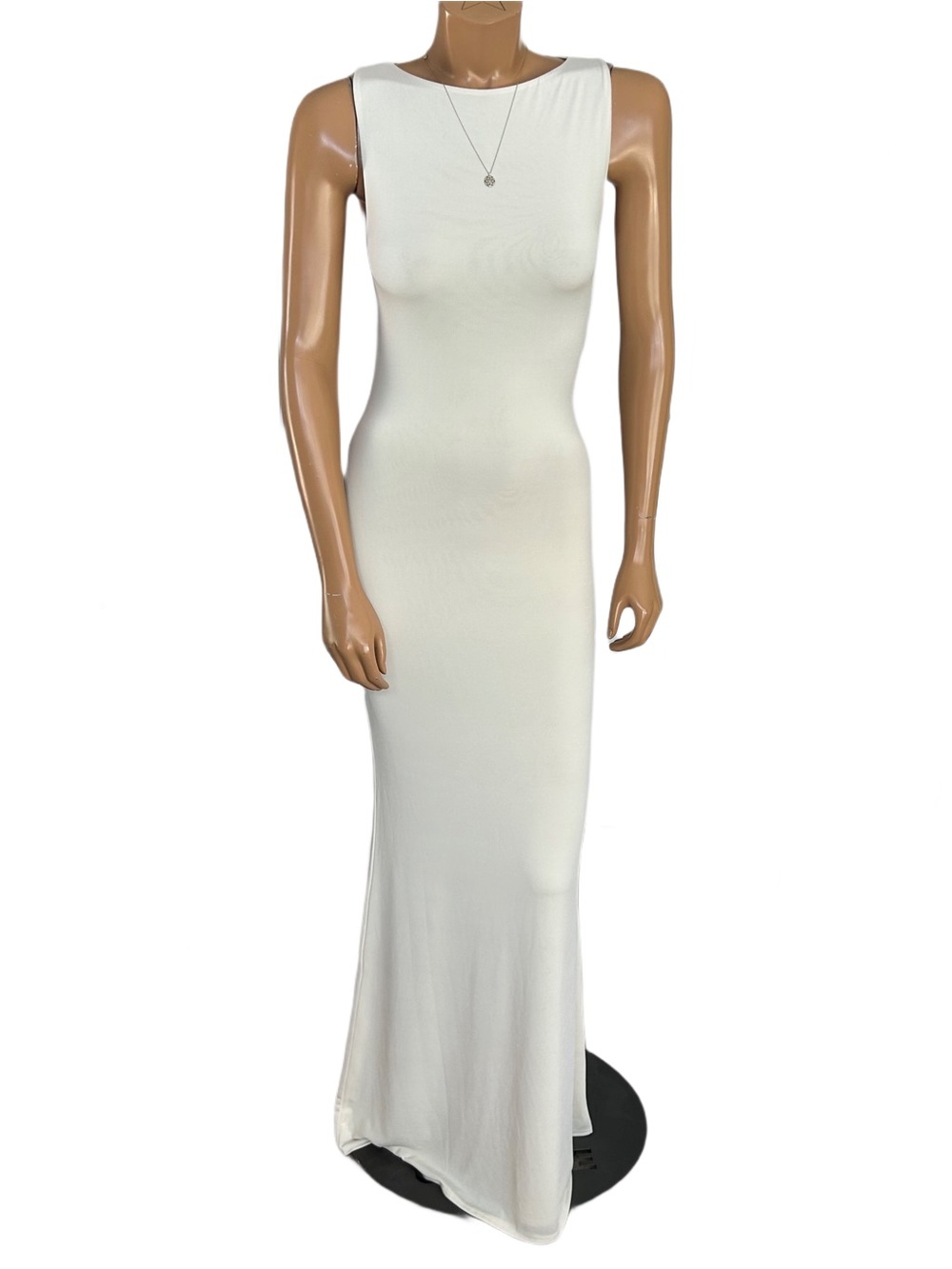 Meshki Cream White Sleeveless Maxi Dress